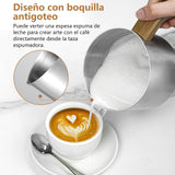 AMZCHEF 8-IN-1 Espumador de Leche Electrico 550 W | 600ml Calentador de Leche para Espumar Leche Caliente y Fría, Leche Caliente, Leche con Chocolate, Comida para Bebé a Base de Leche | Negro