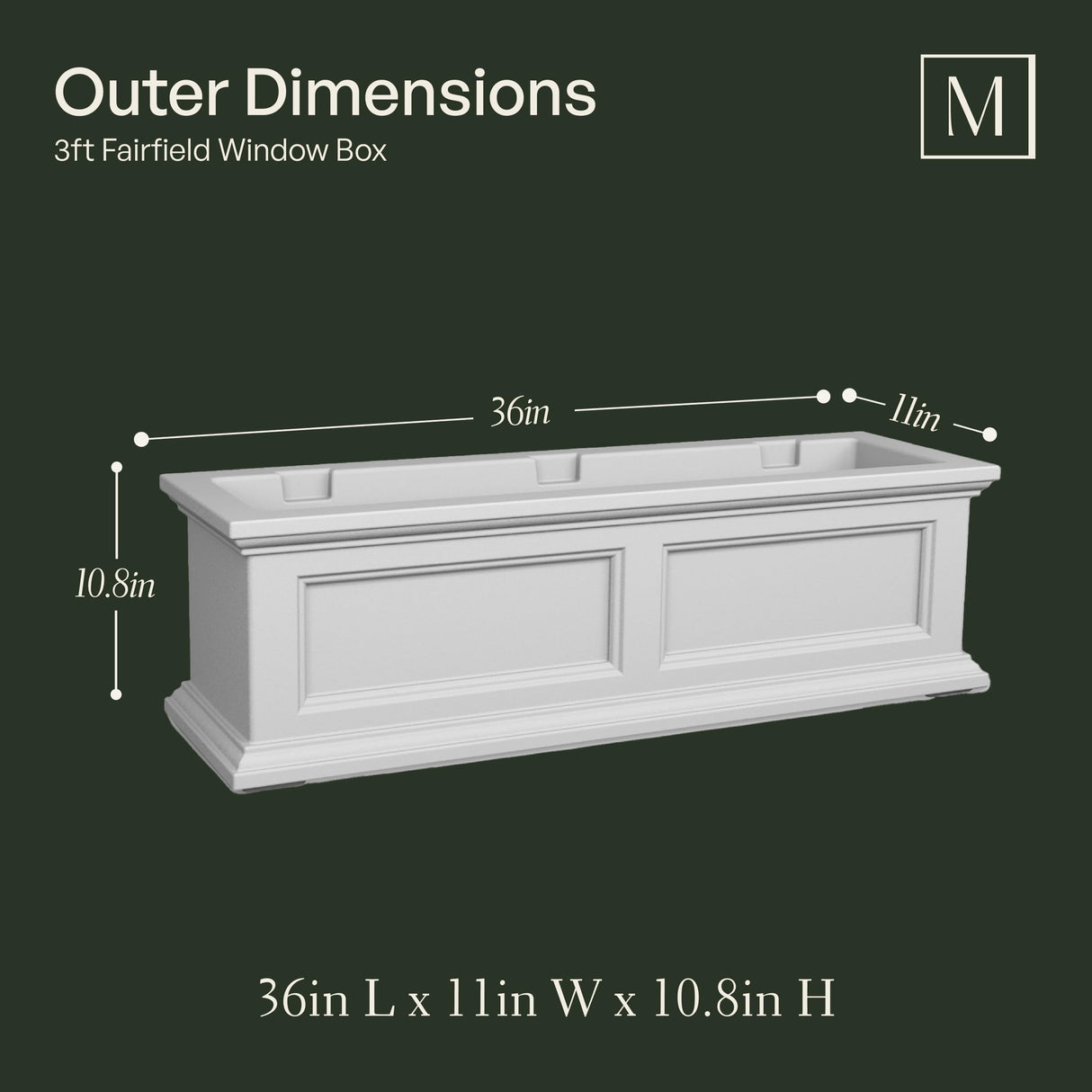 Mayne Fairfield ventana caja macetero