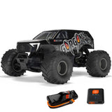 ARRMA 1/10 Gorgon 2WD RTR Monster Truck Mega 550 14T Motor Brush, Spektrum SLT2 2,4 GHz, Incluye batería NiMH de 3300 mAh y Cargador USB-C S120 - Gun Metal
