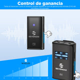 SevenOak Micrófono inalámbrico Lavalier con OLED, micrófono inalámbrico de Doble Solapa de 2,4 GHz con estéreo/Mono para teléfono con cámara iPhone Grabar Vlog Live Stream SKM-W4 K2 (2 TX+1 RX)