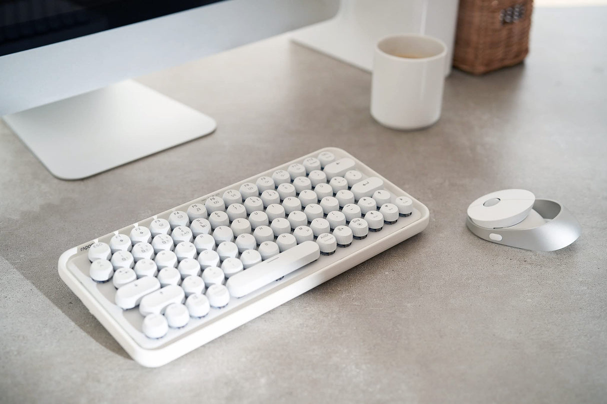 Rapoo Ralemo Pre 5 clavier USB + Bluetooth Allemand Blanc