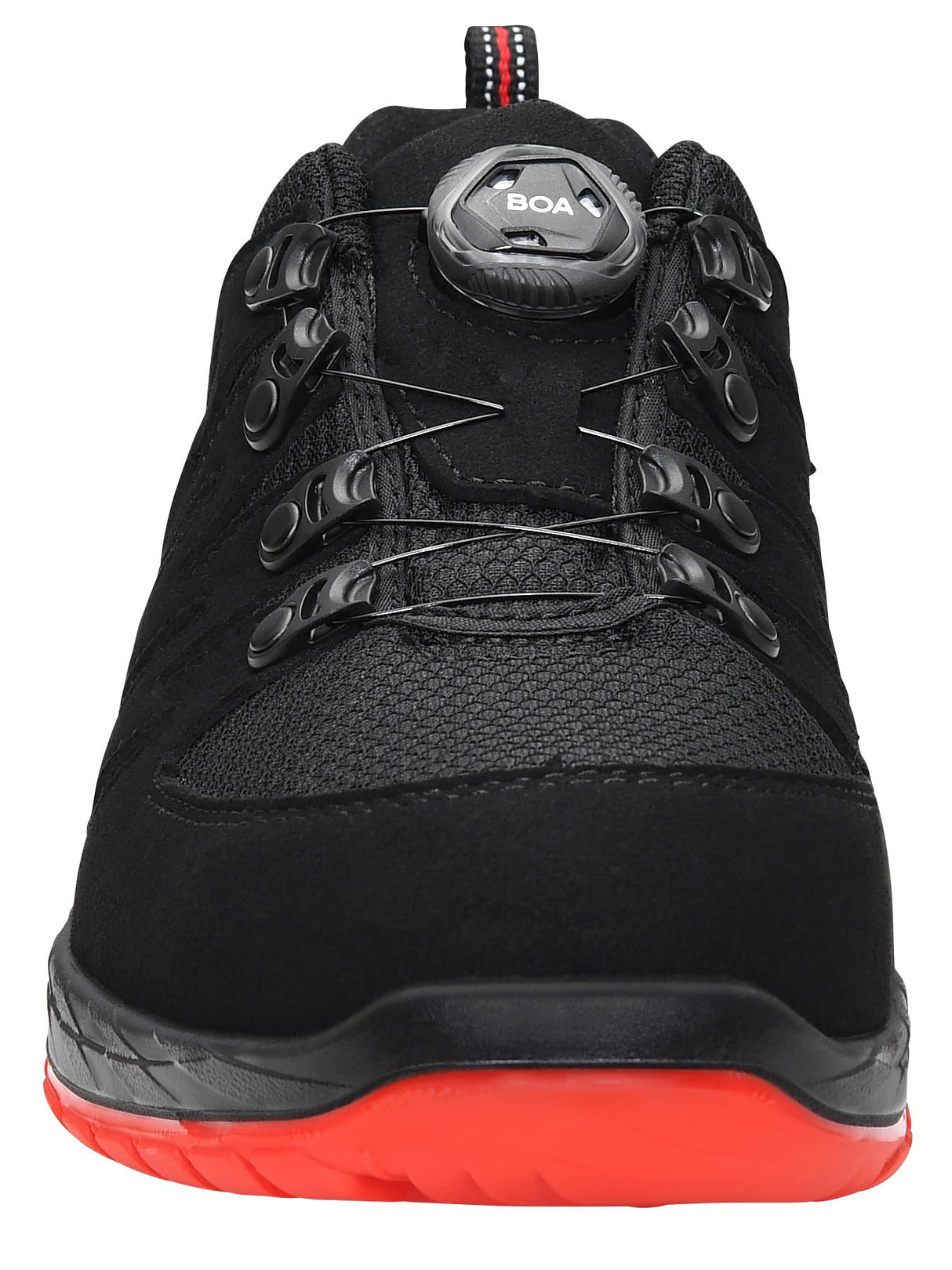 ELTEN Maddox Boa Negro-Rojo Low ESD S3S, Zapatos de Seguridad para Mujer+Hombre, Ligero, Puntera de Acero, Material Superior: Textil, Forro Interior: Textil (Transpirable), Talla 41