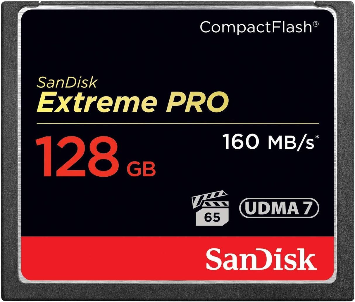 SanDisk Extreme Pro 128 GB 160 MB/s CompactFlash Memory Card - Black/Gold/Red, SDCFXPS-128G-X46
