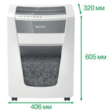 Leitz Destructora IQ Office Pro P6+ - Destructora de papel de corte supermicro, destruye 6-5 hojas a la vez (70-80 gms), papelera de 30 l, blanco/plata, 80100000