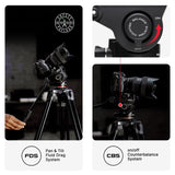 Manfrotto 500x Kit de Vídeo, Rótula Fluida y Trípode de Doble Tubo de Aluminio, Carga 5 Kg, Base Plana, Separador Medio, Placa Rápida, Vertical/Horizontal, Bolsa Incluida