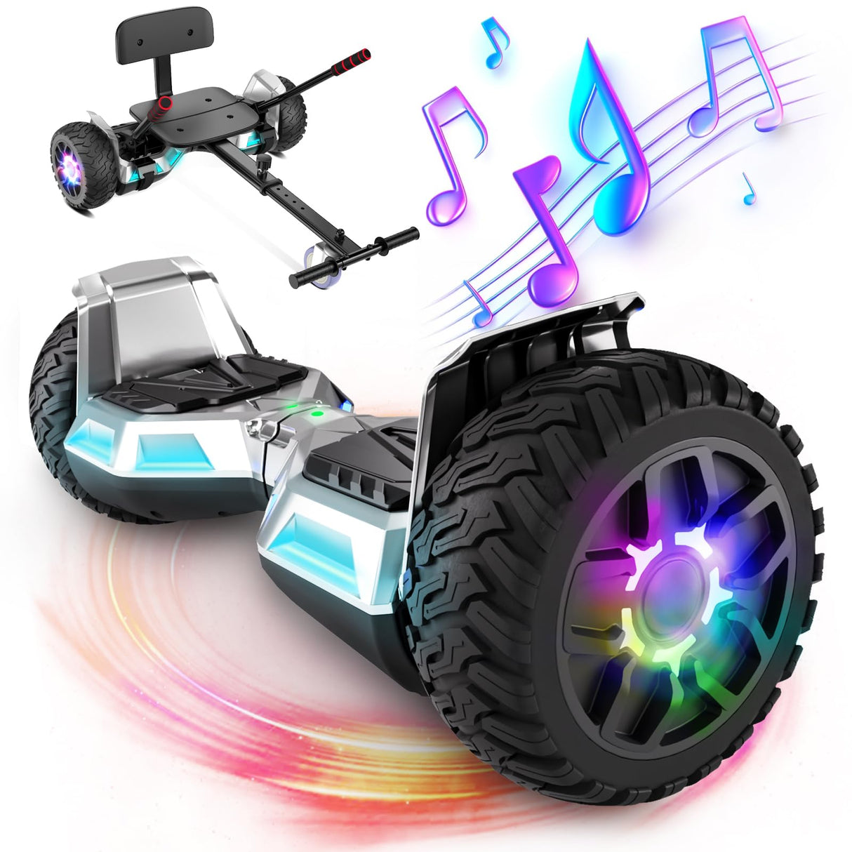 SISIGAD Hoverboard SUV y Kart,con Bluetooth, Hoverboards Todo Terreno 8.5" Hummer, Mejor Regalo para Niños