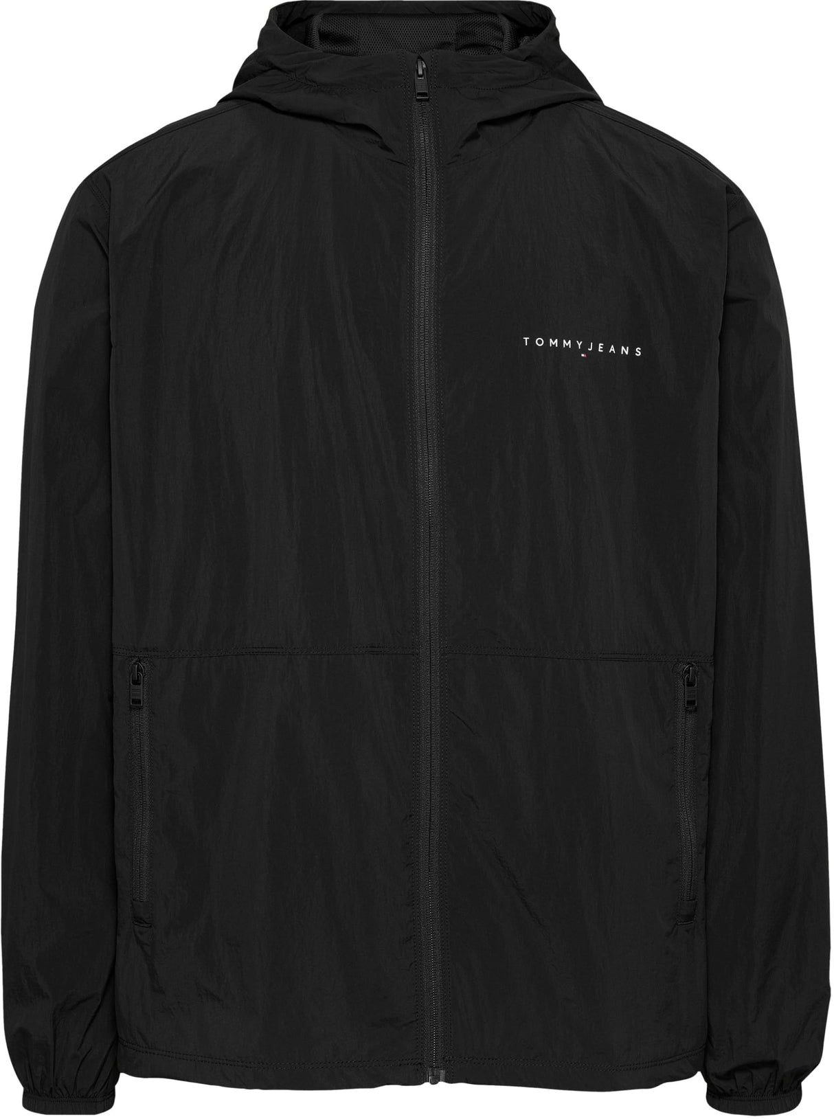 Tommy Jeans Cortavientos Hombre Chicago con capucha, Negro (Black), M