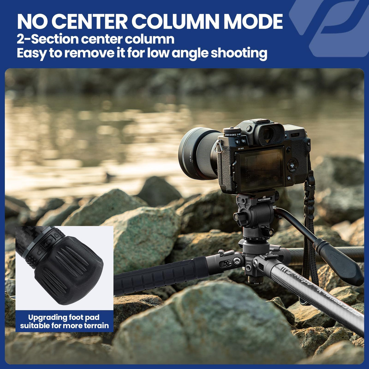 Fotopro X-Aircross 3 Lite Trípode de Video con Cabeza Líquida 1.0KG Ultraligero Portátil Profesional Video Viaje Fibra Carbono Trípode para Cámara, DSLR, Carga de hasta 10 kg, Gris