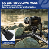 Fotopro X-Aircross 3 Lite Trípode de Video con Cabeza Líquida 1.0KG Ultraligero Portátil Profesional Video Viaje Fibra Carbono Trípode para Cámara, DSLR, Carga de hasta 10 kg, Gris