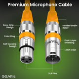 GEARit Cable de micrófono XLR (10 pies, paquete de 6) – Cable de micrófono XLR blindado equilibrado de 3 pines macho a hembra para mezclador, estudio, podcast, multicolor, 10 pies, paquete de 6