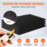 VEVOR Paneles de Espuma Acústica 1200 x 600 x 50 mm, Paneles de Pared Insonorizados con Diseño Piramidal, Resistentes al Fuego, Paneles Absorbentes de Sonido para Paredes y Techos de Estudios, 4 uds