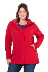Ulla Popken Hyprar Softshell-longjacke, Wasserdicht, A-Linie, Kapuze Chaquetas, Salsa, 54-56 Mujeres