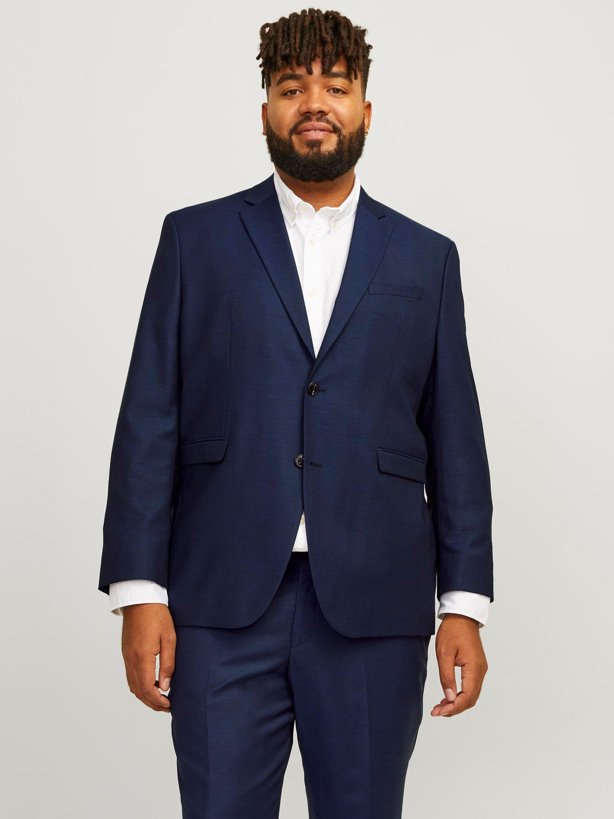 JACK&JONES PLUS Jprsolaris Blazer Noos Pls Chaqueta de Traje, Azul Medieval, 72 Hombres