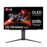 LG 27GR95QE-B - Monitor Ultragear Gaming 27 Pulgadas, OLED: 2560x1400, 16:9, 200cd/m², 1.5M:1, 0.03ms, 240Hz, DCI-P3 superior al 90%, HDR10, HDMI 2.1x2, DPx1, USB-Ax3, AMD FreeSync Premium, Negro