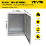 VEVOR Caja eléctrica 70 x 50 x 20 cm caja para exteriores IP65 resistente al agua y al polvo caja de conexiones con bisagras de acero al carbono laminado en frío para uso en interiores y exteriores