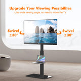 GRIFEMA GB3002 Soporte TV Pie Universal para Televisores de Plasma/LCD/LED hasta 85 Pulgadas, Soporte TV Suelo con EEstantes de Vidrio Templado de 2 Niveles, hasta 60 kg, VESA MÁX. 400x800mm