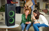 Metronic 477182 - Altavoz portátil Bluetooth Potente 600W Party XL, LED Lights, USB, MicroSD, 2 entradas para Micro, AUX-IN, Mando a Distancia, asa para Transporte, Micro Incluido, Negro