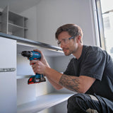 Bosch Professional 18V System GSR 18V-45 - Atornillador a batería (45 Nm, diametro máx. tornillo 8 mm, sin batería, en L-BOXX), Azul