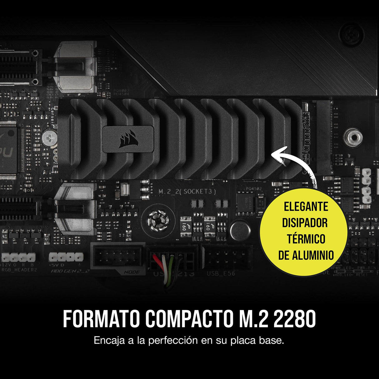 Corsair MP600 Pro XT 8TB Gen4 PCIe x4 NVMe M.2 SSD - Velocidades de Lectura y Escritura secuencial de hasta 7.000 MB/s y 6.100 MB/s, TLC NAND de Alta Densidad – Disipador Térmico de Aluminio - Negro