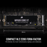 Corsair MP600 Core XT 2TB M.2 PCIe Gen4 NVMe SSD – hasta 5900 MB/s – QLC NAND – M.2 2280 – para Ordenadores Portátiles y de Sobremesa PCIe 4.0 – Negro