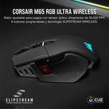 Corsair Ratón M65 RGB ULTRA WIRELESS Ratón para Juegos FPS Ajustable - 26.000 DPI - Inalámbrico Sub-1ms - Batería Hasta 120 Horas - Compatible con iCUE - PC, Mac, PS5, PS4, Xbox - Negro