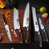 HOSHANHO Juego de Cuchillos de Cocina de 6 Piezas, Juego de Cuchillos de Chef Profesional, set de cuchillos de cocina de Acero Inoxidable con portacuchillas magnético