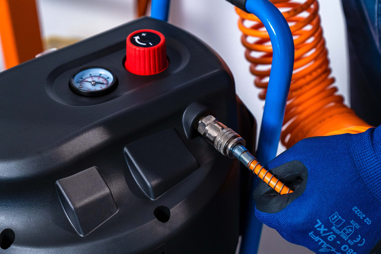 Compresor de aire vertical ABAC EASE-AIR 50V, Compresor de aire sin aceite, Presión máxima 10 bar, Potencia 2 hp, Depósito 50 litros, Nivel sonoro 97 dB (A)