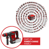 Einhell Professional Martillo de demolición con batería TP-DH 18/4 Li BL-Solo Power X-Change (18 V, brushless, 4,0 J, SDS-plus, marcha continua, cincel puntiagudo y plano + maletín, sin batería)