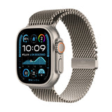 Apple Watch Ultra 2 GPS + Cellular Smartwatch, reloj deportivo con caja de titanio natural resistente 49 mm y Pulsera Milanese Loop en titanio Natural - Talla S. Monitor de entreno y neutro en carbono