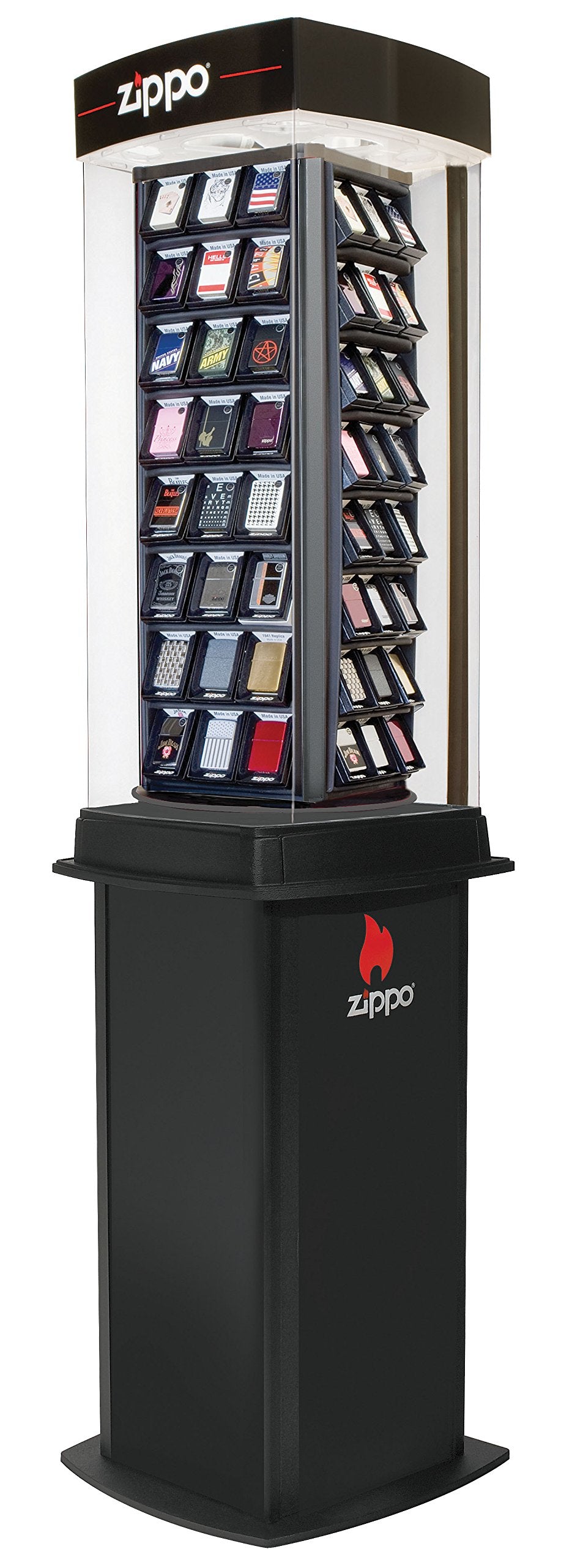 Zippo 60001656 Pantalla de 96 Unidades Vitrina con Base, latón, 1 x 3,5 x 5,5 cm