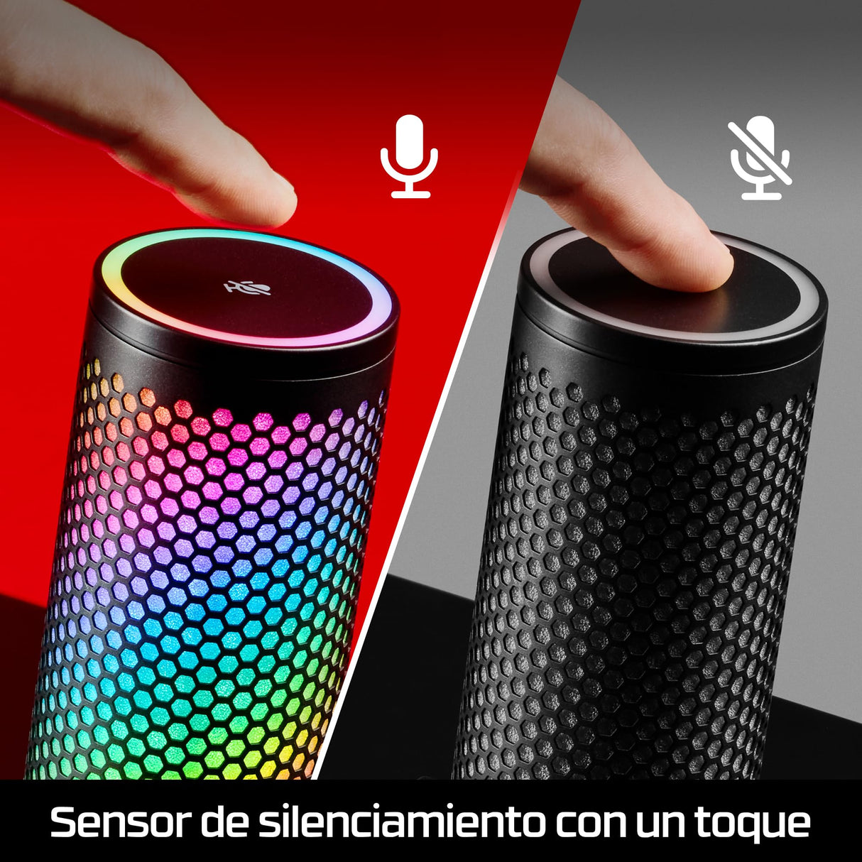 HyperX Quadcast 2 S - Micrófono USB para Gaming, Streaming y Creadores de Contenido, Cuatro Patrones Polares, 32bit, 192kHz, aRGB Leds, para PC, PS4, PS5 y Mac, Negro