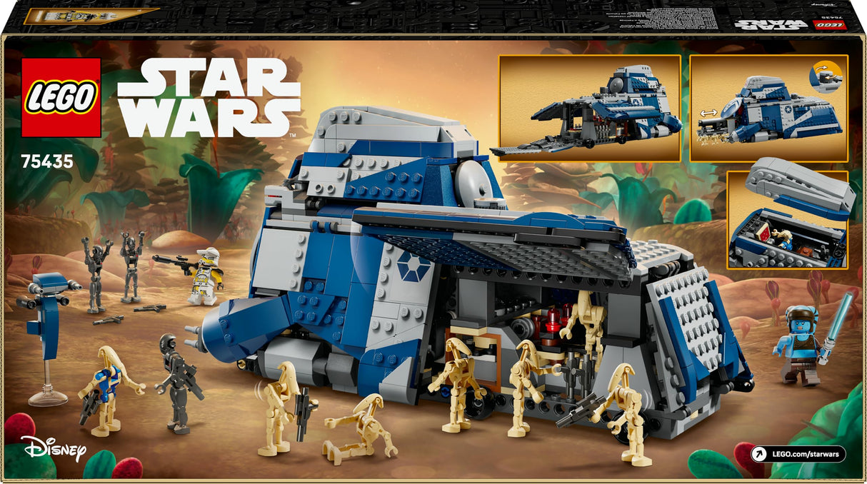 LEGO Star Wars 75435 MTT Separatista de la Batalla de Felucia - Juguete Interactivo con Speeder, 2 Minifiguras y 10 Figuras de Droides - Regalo para Niños de 9+ Años Fans de Las Guerras Clon