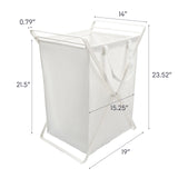 Yamazaki Home Laundry - Cesta de ropa para el hogar, forro de acero + algodón, aleación, blanco, L