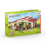 Schleich 42195 Caballeriza con Caballos y Accesorios, a Partir de 3 años, Farm World - playset, 96 Piezas