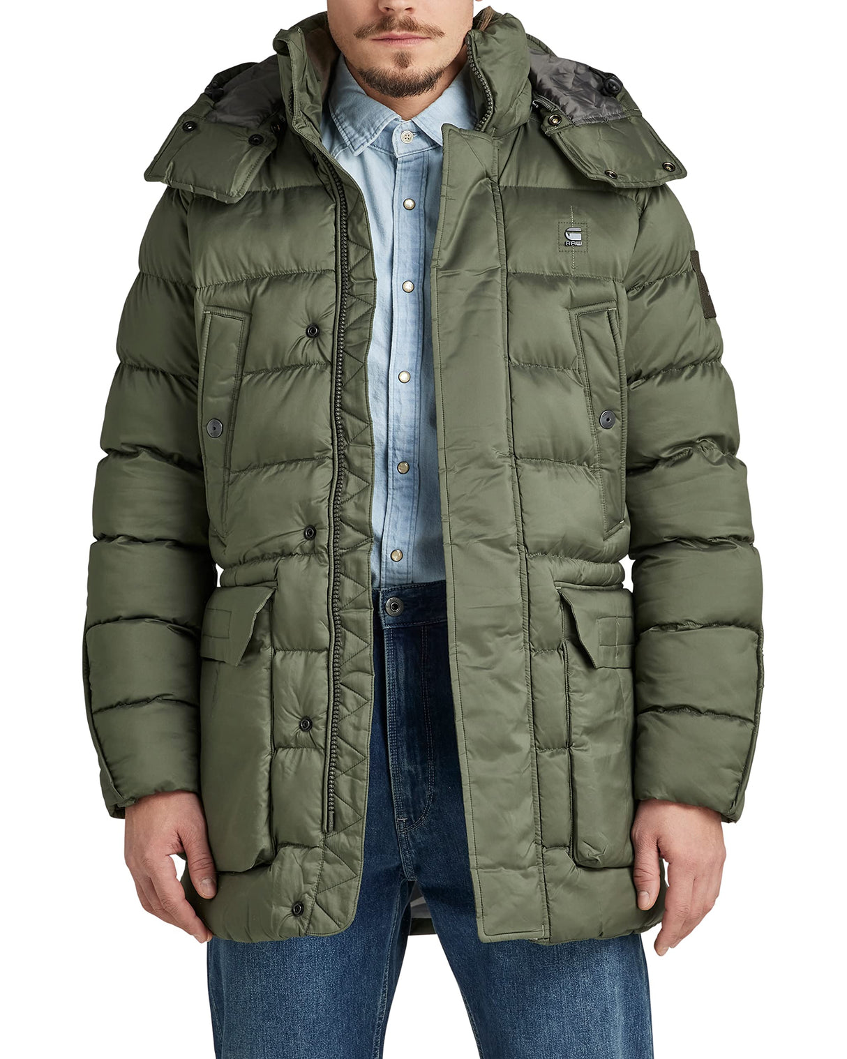 G-Star Para Hombre Parka G-Whistler Padded Hooded, Verde (lt hunter D20102-D199-8165), XS
