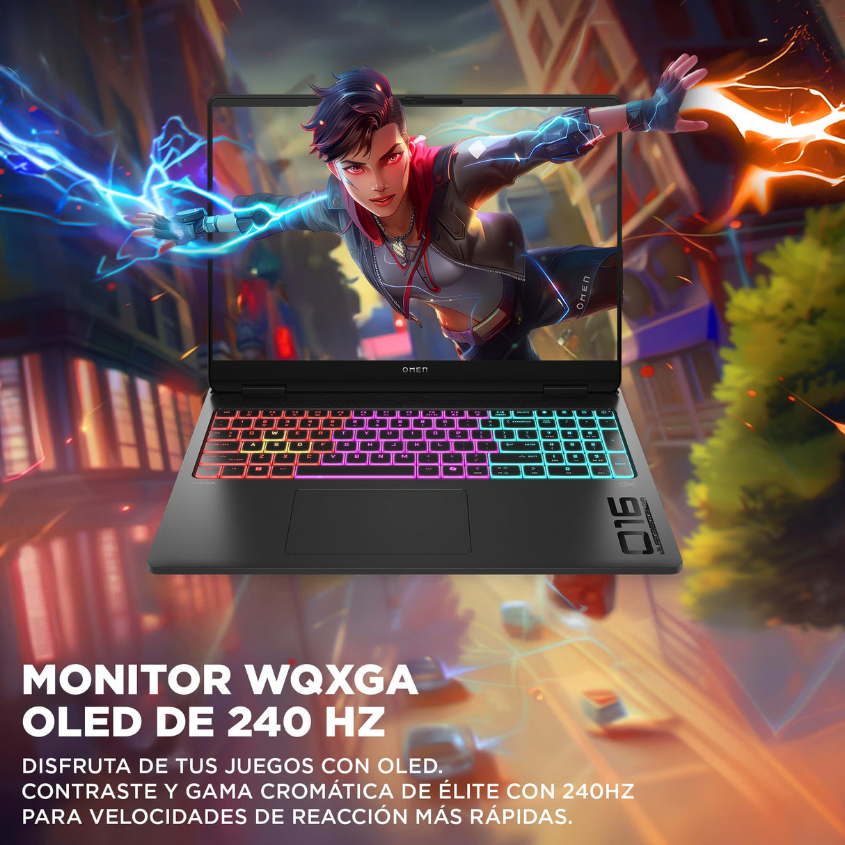HP OMEN MAX - Ordenador Portátil Gaming de 16" OLED 240Hz (Ultra 7-255HX, 32GB RAM, 1 TB, NVIDIA GeForce RTX 5060 8GB, FreeDos) Negro - Teclado QWERTY Español
