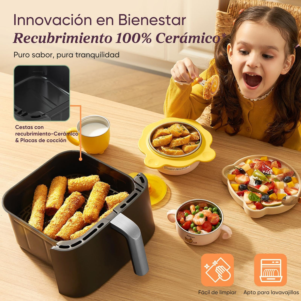 Cosori Turbo Tower Pro Smart Freidora de Aire 10.8L 2630W, Revestimiento Cerámico Seguro y Doble Cesta, Tecnología Avanzada con Motor DC y Dual Blaze, Ahorro de Energía y Más Rápida, 7 Funciones
