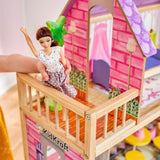 KidKraft Casa de muñecas de Madera Kayla con Muebles y Accesorios incluidos, Casita de Juguete con balcón para muñecas de 30 cm, Juguetes niños y niñas Desde 3 años (65092) Exclusivo en Amazon