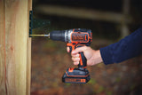 BLACK+DECKER BL186KB Taladro Atornillador 18V Motor Brushless Incluye 2 Baterias de Litio 1.5Ah Cargador y Maletin