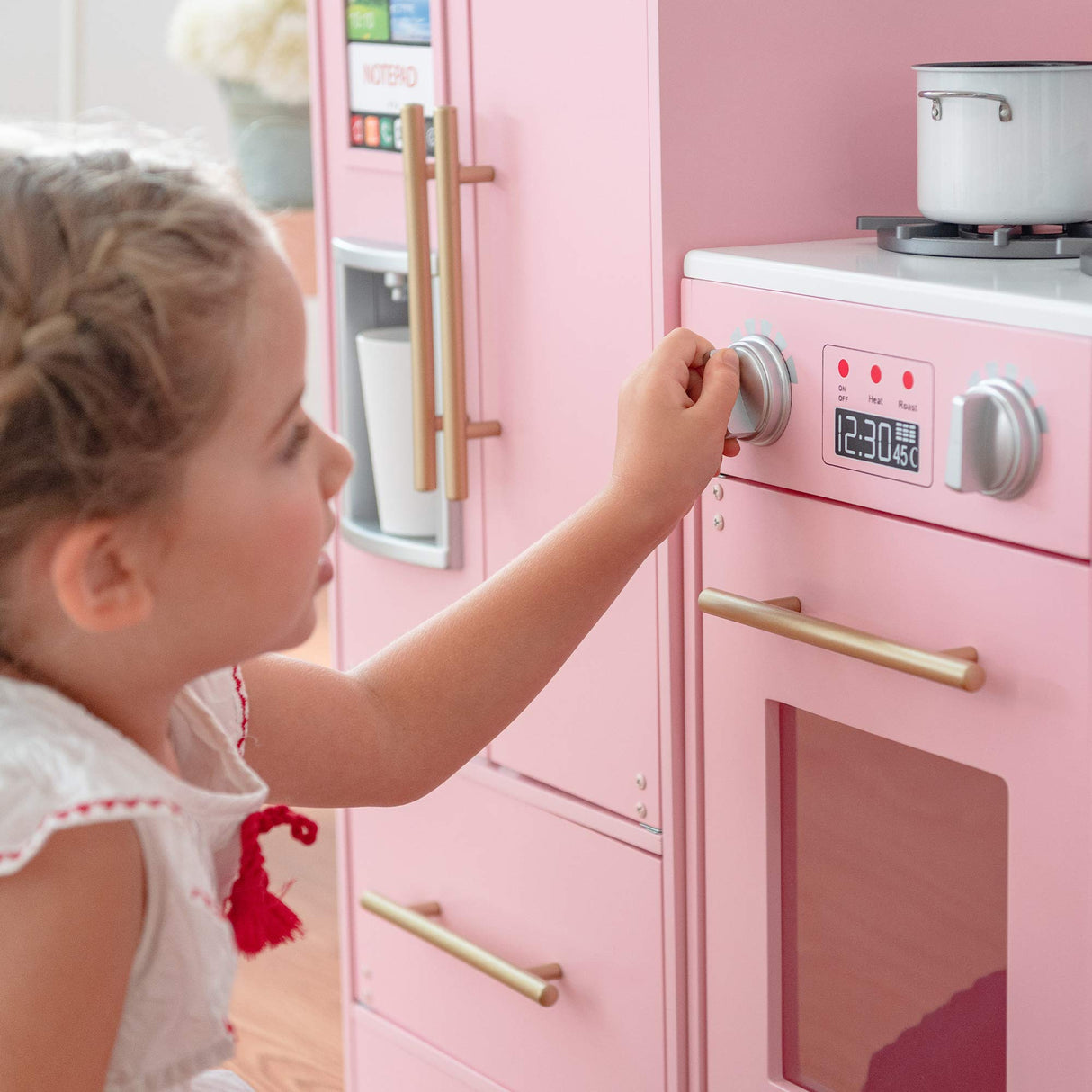 Rosa Cocina de Juguete de Madera de Teamson Kids Horno Niños TD-12302P