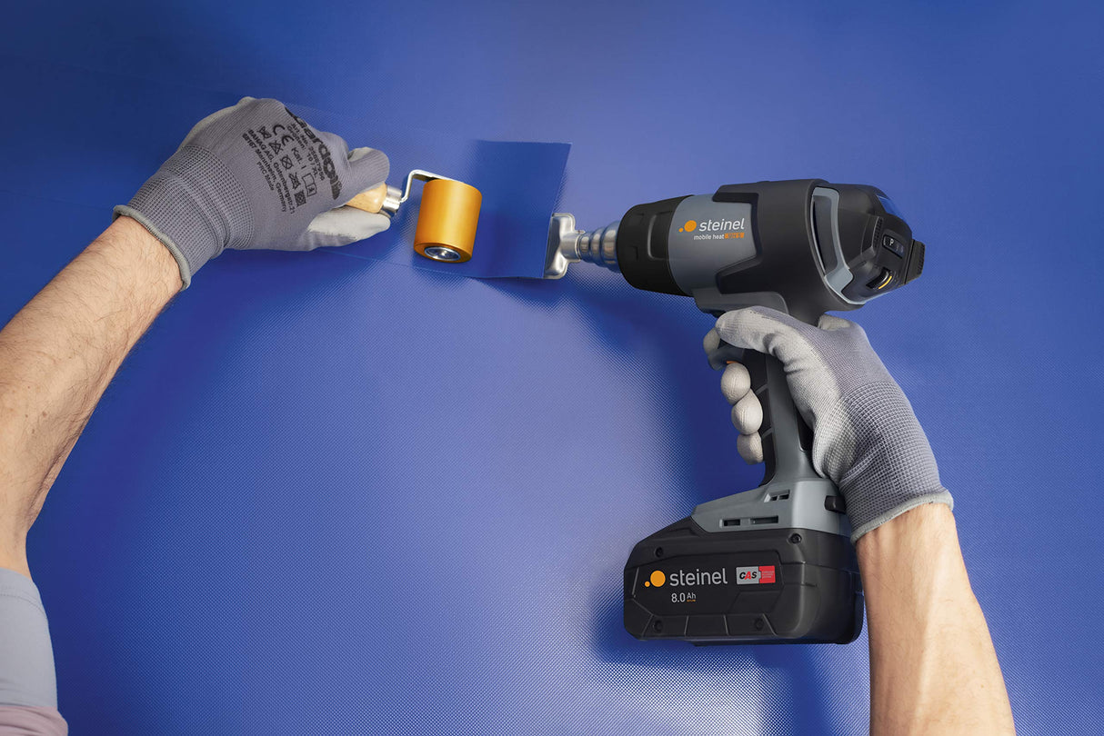 Steinel mobile heat MH5 Pistola de aire caliente profesional con batería, en maletín, con consumo de 18 V, cargador y batería de 5,5 Ah, temperatura de 500 °C y caudal de 300 l/min