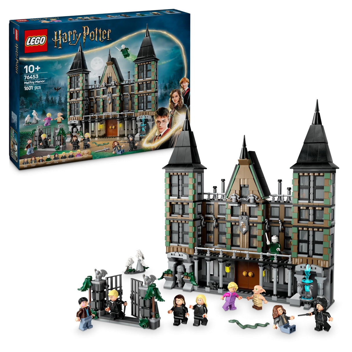 LEGO Harry Potter Mansión Malfoy Juguete de Construcción y Colección, Maqueta de Casa, Regalo para Niños y Niñas de 10 Años o Más, 9 Minifiguras de Personajes (Draco, Dobby y Lord Voldemort) 76453