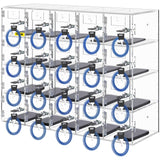 VEVOR Casillero de Almacenamiento para teléfono móvil, Cabina telefónica de acrílico con Cerradura, 20 Ranuras, 53x18x42,5 cm, gabinete de Almacenamiento para teléfono con Llaves, Sala de reuniones