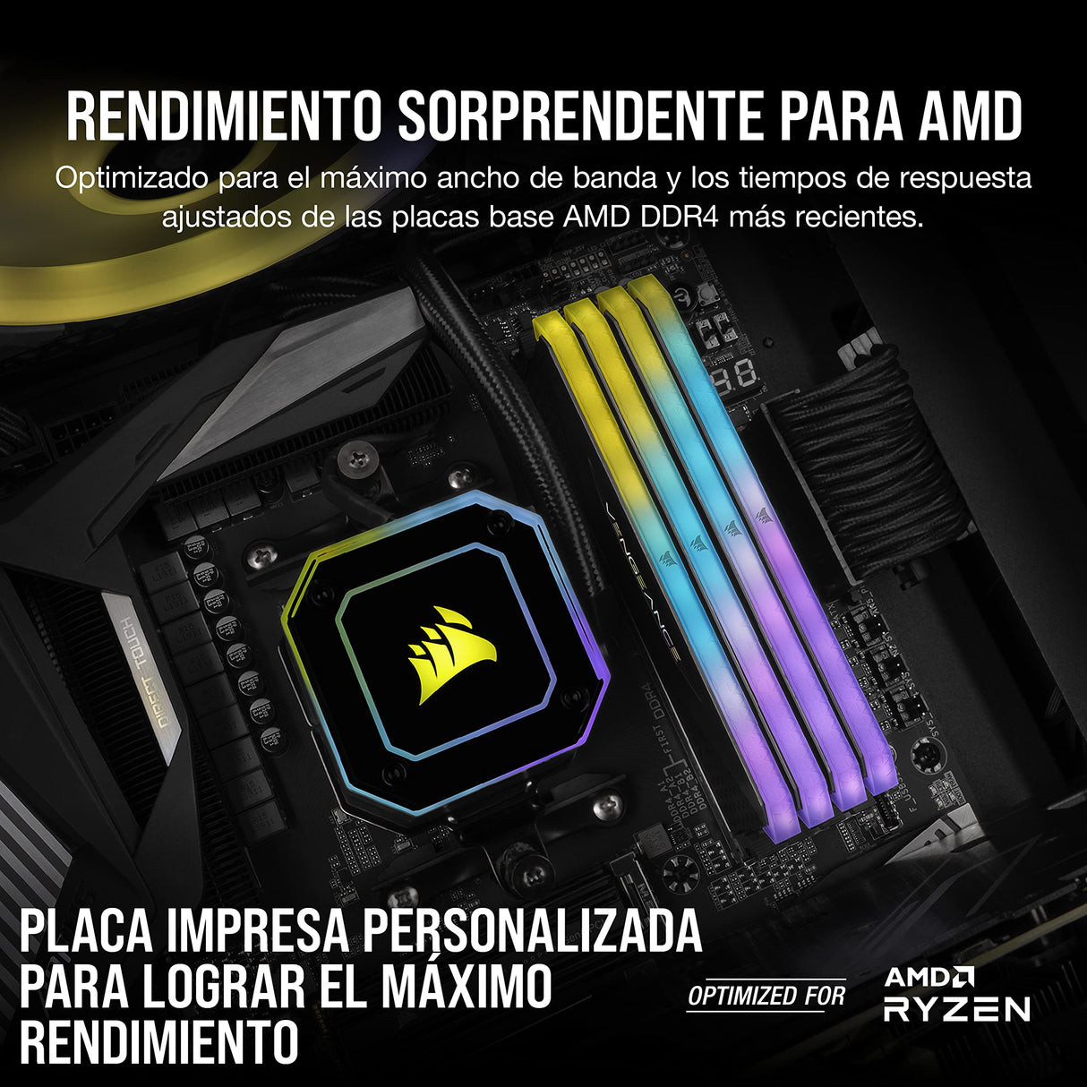 Corsair Vengeance RGB RT 256GB (8x32GB) DDR4 3200MHz C16 Memoria de Sobremesa (Iluminación Dinámica RGB, Optimizado para AMD 300/400/500 Series, Compatible con Intel 300/400/500 Series) Negro