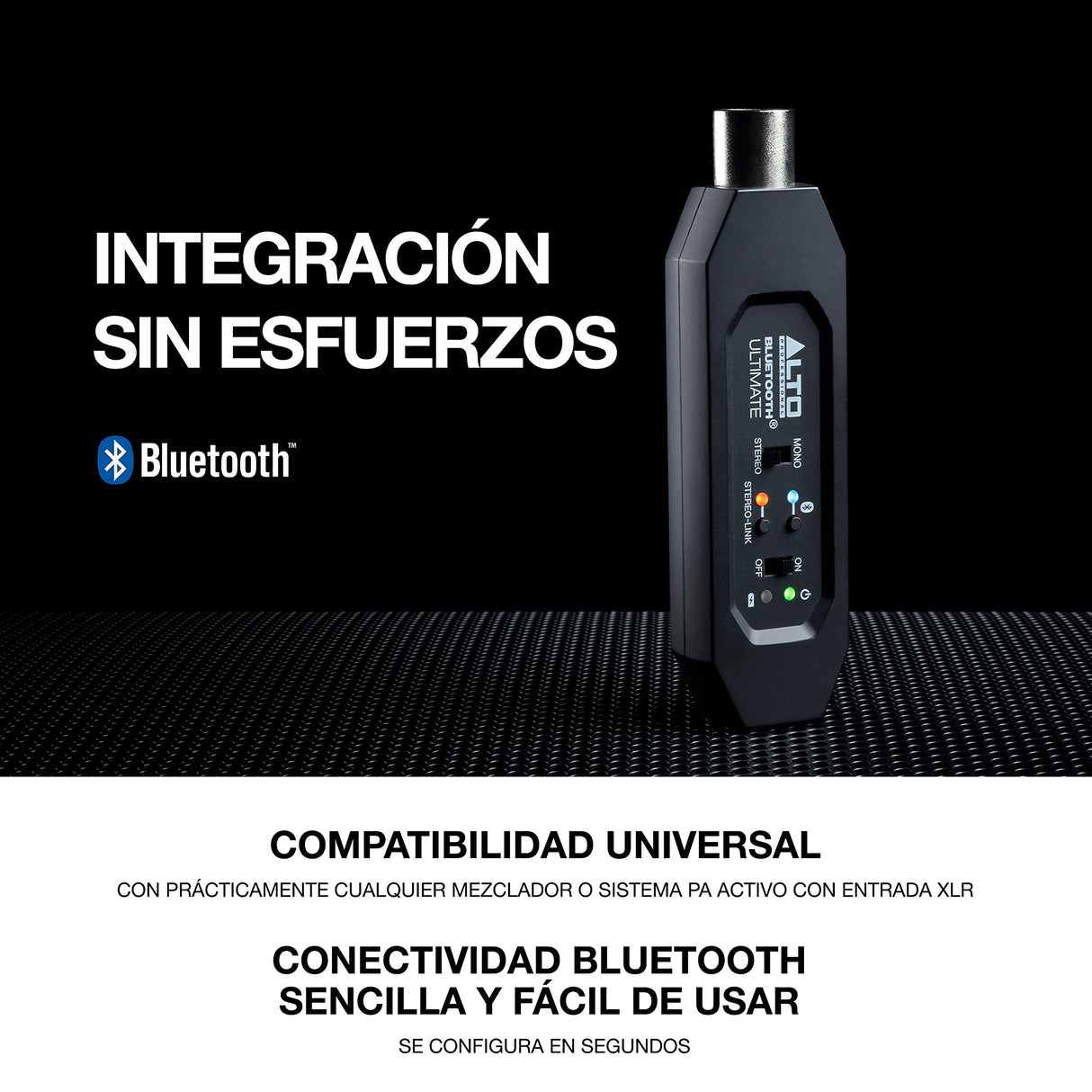 ALTO Bluetooth Ultimate Receptor Bluetooth Estéreo Recargable con XLR para Mesa de Mezclas y Equipos de Sonido