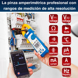 PeakTech 1670 - Pinza Amperimétrica RMS 4.0 Bluetooth y Aplicación 1000A Ac/Dc, Lámpara Led, 50000 Cuentas, Multímetro, Tuv/Gs, Pinza de Corriente, Medidor de Voltaje, Medidor de Corriente