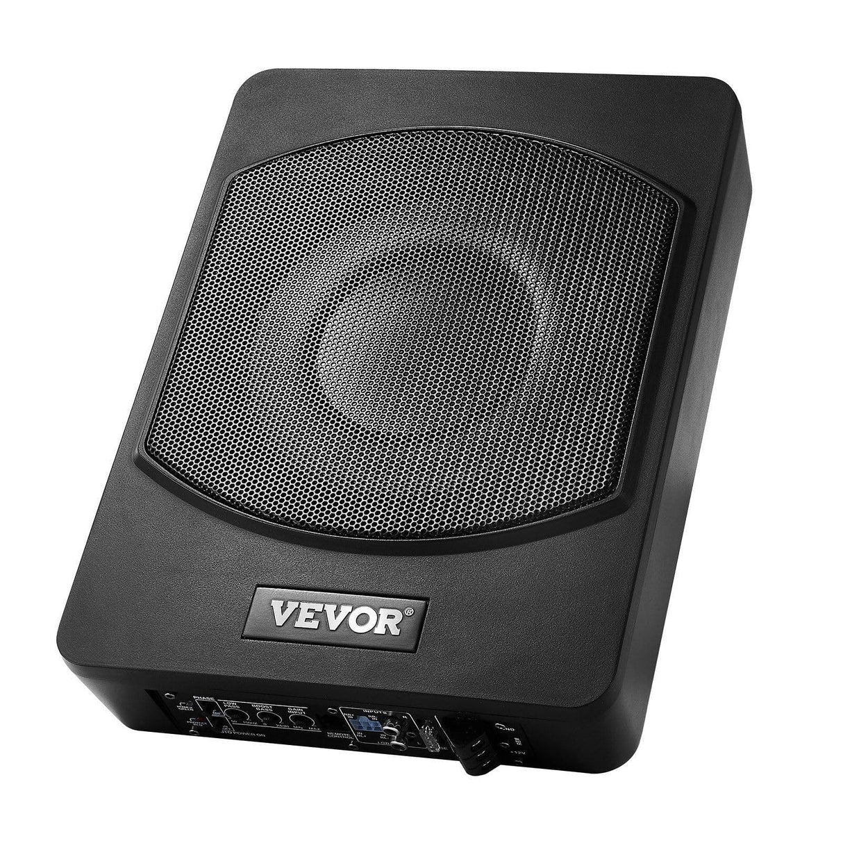 VEVOR Subwoofer para Debajo del Asiento para Automóvil 254 mm 800 W Altavoz Compacto para Coche Amplificador Incorporado Entrada Bajo Controlador de Volumen Control Remoto con Cable