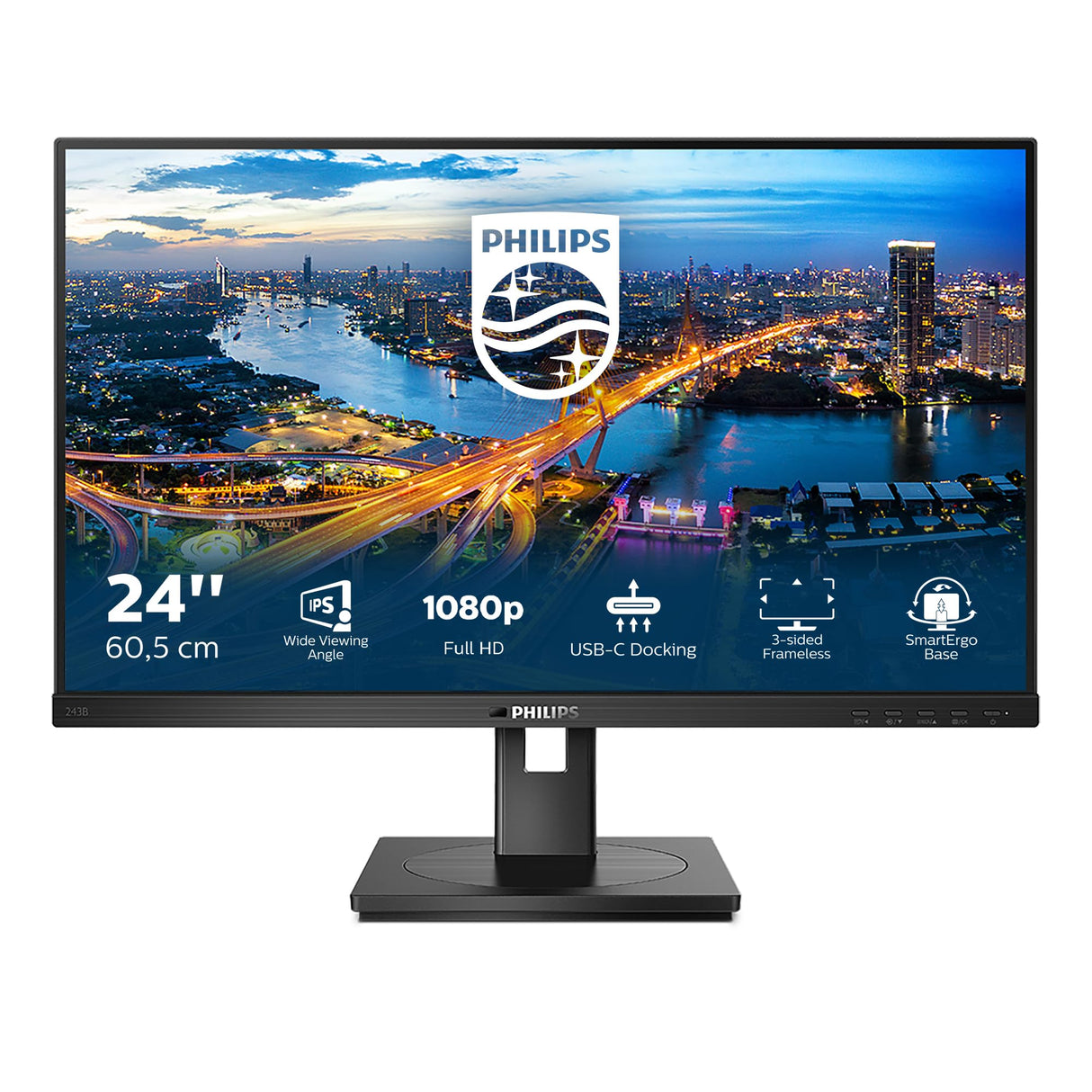 MMD - Philips 243B1 60.45CM 23.8IN IPS MNTR, Negro