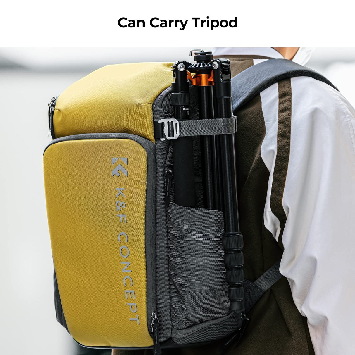 K&F Concept Mochila Cámara Profesional, Bolsa Fotógrafos Cámara Impermeable de Gran Capacidad para Camera Reflex Digital DSLR, Adecuado para viajes al aire libre senderismo fotografía Dorado