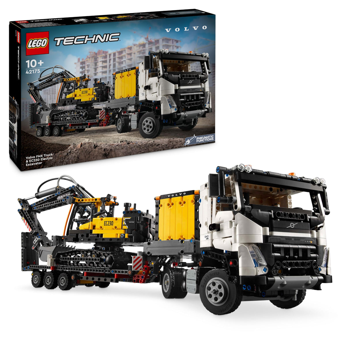 LEGO Technic Camión FMX y Excavadora Eléctrica EC230 Volvo Vehículos de Juguete, Regalo para Niños y Niñas de 10 Años o Más Aficionados al Motor y Las Obras, Decoración de la Estantería 42175
